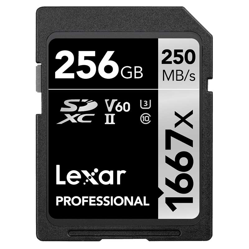 Lexar Professional SDXC Memory Card, 1667x 256GB, Class 10, UHS-II, U3, V60