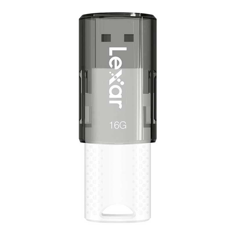 Lexar, 16GB JumpDrive, S60, USB 2.0, Flash Drive, w/ cap, White/Black