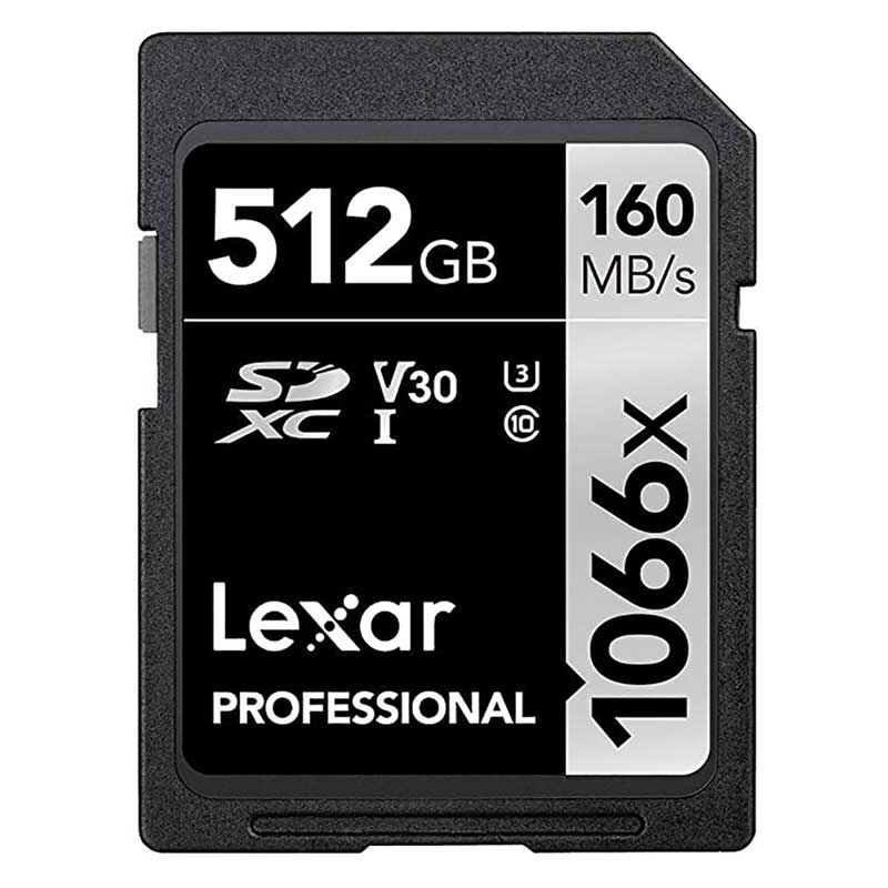 Lexar Professional SDXC Memory Card, 1066x 512GB, Class 10, UHS-I, U3