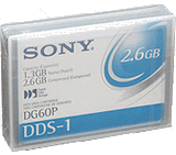 Sony DG60P 4mm DDS-1 Backup Tape (1.3GB/2.6GB 60m Retail Pack)