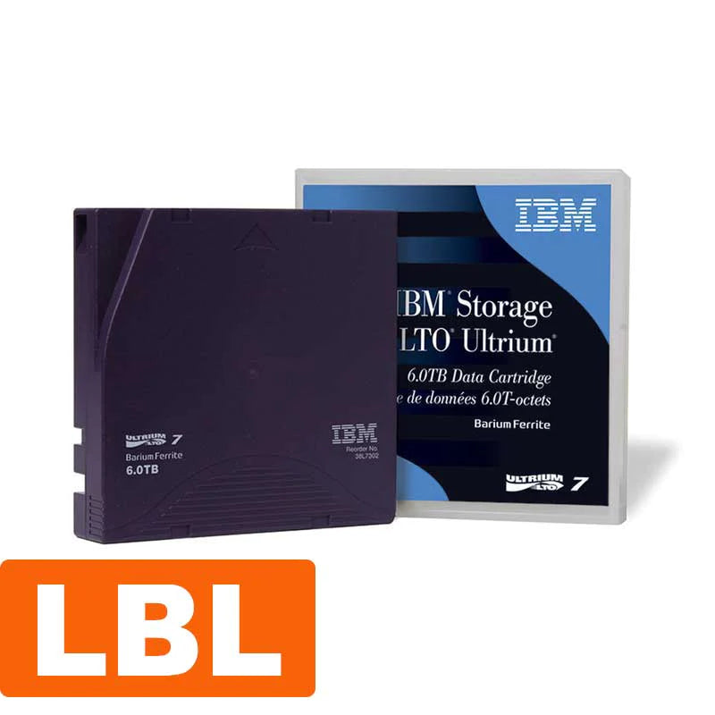 IBM LTO Ultrium-7 38L7302 6TB/15TB LTO-7 w/ Barcode Label - Tape4Backup  (K&F Associates LLC)