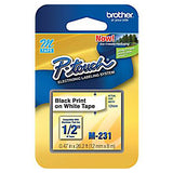 Brother Label Tape M231 White 0.50" Width x 26.2