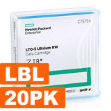 HP / HPE, LTO-5 Tapes, C7975AN, 20 Tapes, Barcode Labels
