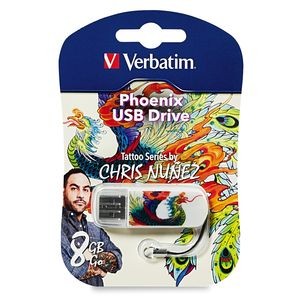 Verbatim Mini USB Flash Drive, 98662, 8GB, Tattoo Series - Phoenix
