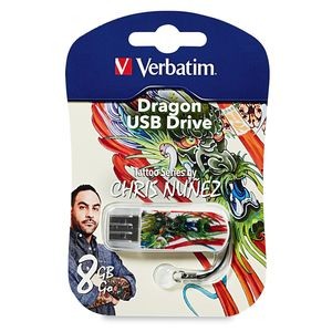 Verbatim Mini USB Flash Drive, 98663, 8GB, Tattoo Series - Dragon