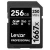 Lexar Professional SDXC Memory Card, 1667x 256GB, Class 10, UHS-II, U3, V60