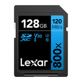 Lexar High-Performance SDXC Memory Card, 800x, 128GB, Class 10, UHS-I, U3 Blue Series