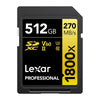 Lexar Professional SDXC Memory Card, 1800x 512GB, Class 10, UHS-II, U3, GOLD Series