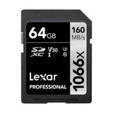 Lexar Professional SDXC Memory Card, 1066x 64GB, Class 10, UHS-I, U3