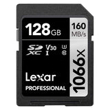 Lexar Professional SDXC Memory Card, 1066x 128GB, Class 10, UHS-I, U3