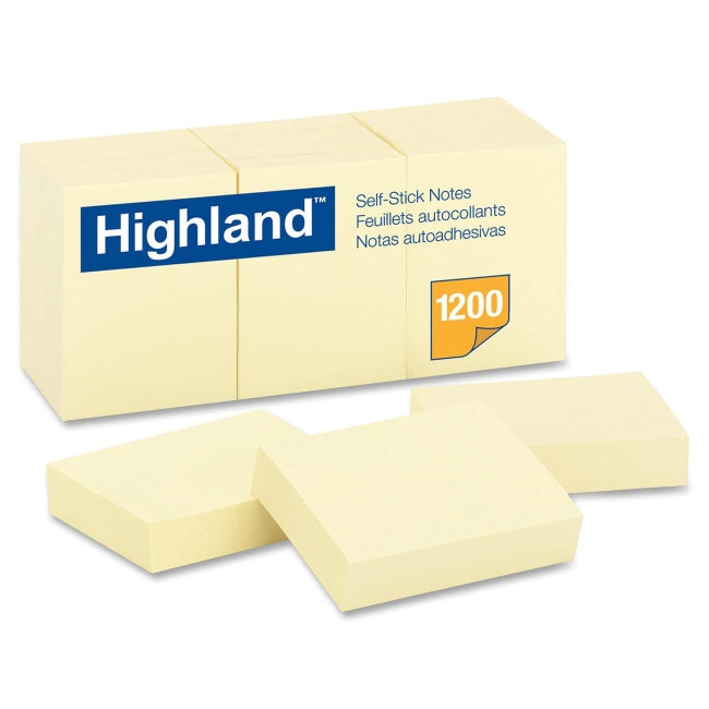 3M Highland Yellow Stick Notes 1 1 2in x