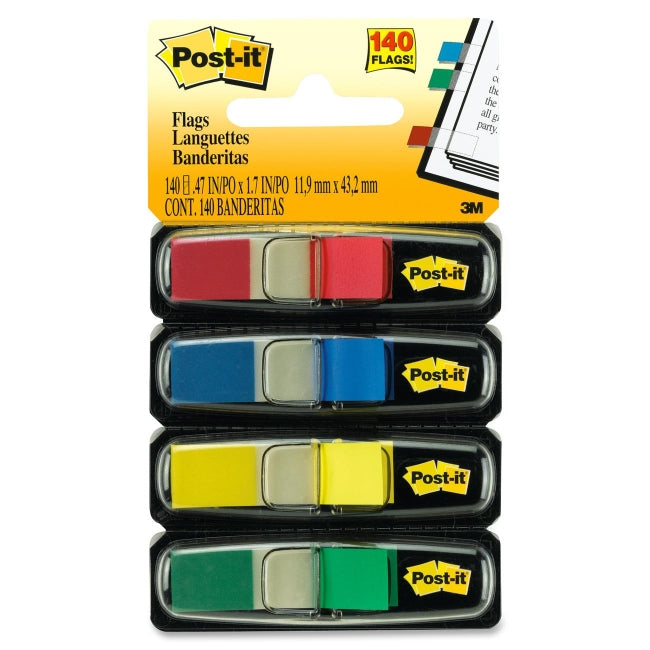 3M Post-it Smaller Size Flags Red Yellow Blue Green