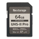 Nextorage, Memory Card, 64GB, SDXC, UHS-II Pro, Max 300r/299w MB/s, Class 10, V90