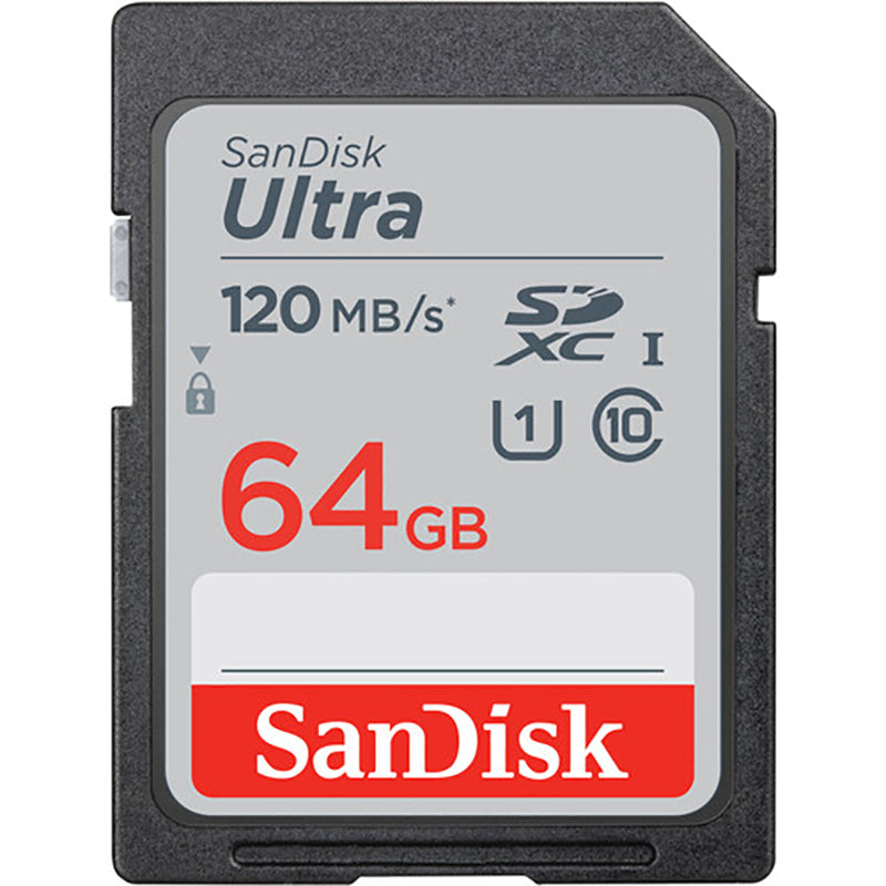 SanDisk Ultra SDXC Memory Card, 64GB, Class 10/UHS-I, 120MB/S