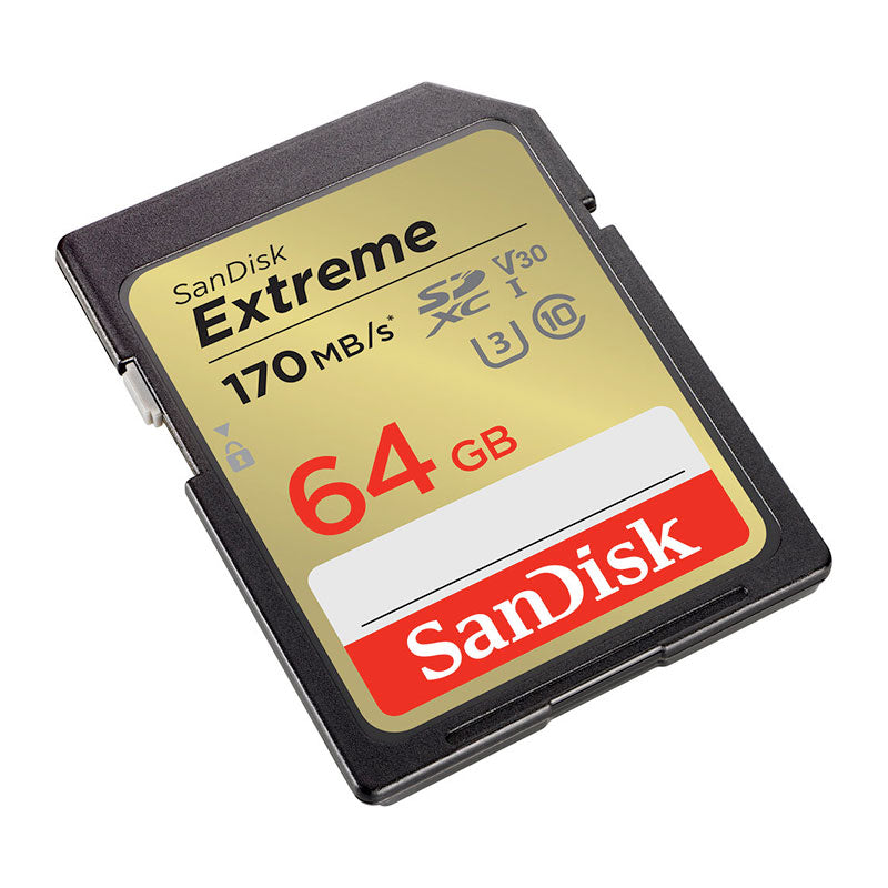 SanDisk Extreme SDXC Memory Card, 64GB, UHS-I, up to 170MB/s