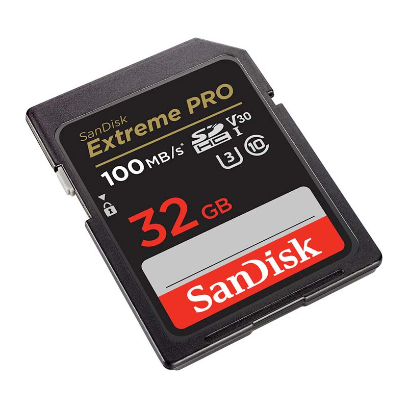 SanDisk Extreme Pro SDXC Memory Card, 32GB, UHS-I, Up to 100MB/s read speeds