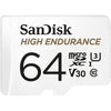 SanDisk High Endurance MicroSDXC, 64GB, U3, V30, C10, Full HD recording, w/Adapter