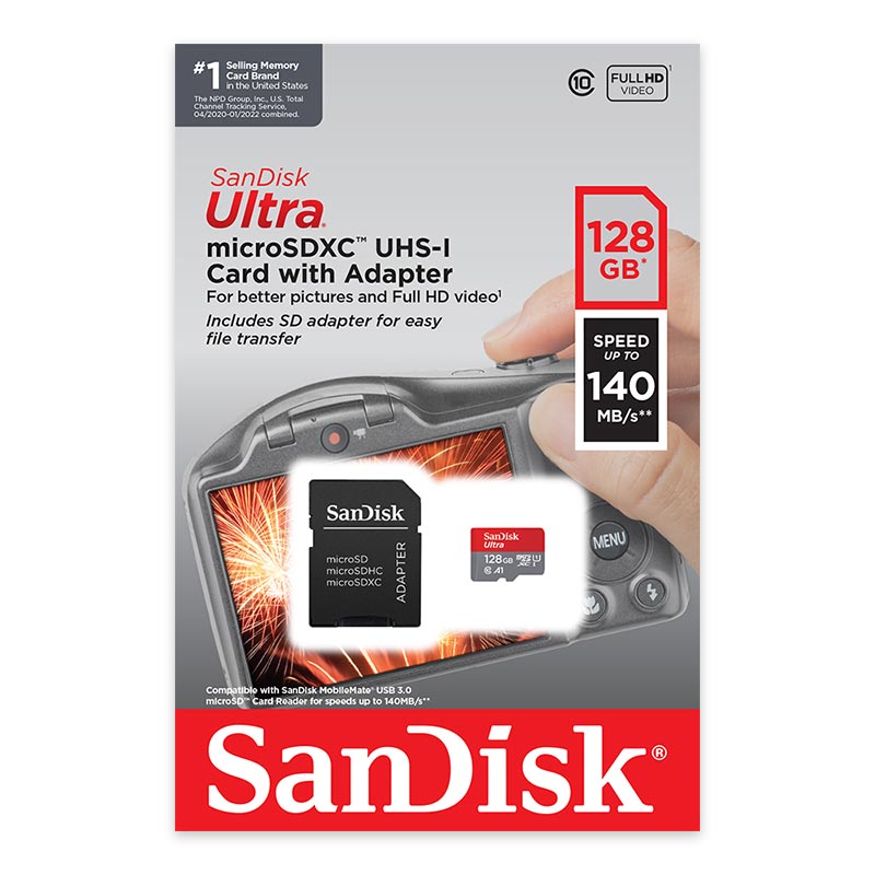 SanDisk Ultra microSDXC UHS-I Memory Card C10 U1 Full HD A1