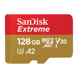 SanDisk Extreme, microSDXC, Memory Card, 128GB, UHS-I, 4K, Class 10, w/ Adapter, up to 190MB/s