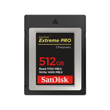 SanDisk Extreme Pro CFexpress Card, 512GB, Type B, 1700/1400 MB/s, W/JC,R