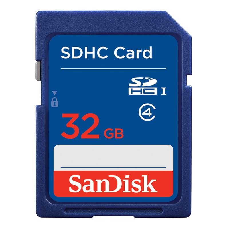 SanDisk SDHC Memory Card, 32GB, SDSDB-032G-A46, Class 4, Retail Pkg