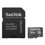 SanDisk microSDHC Memory Card, 32GB, SDSDQ-032G-A46A, Class 4, With Adapter