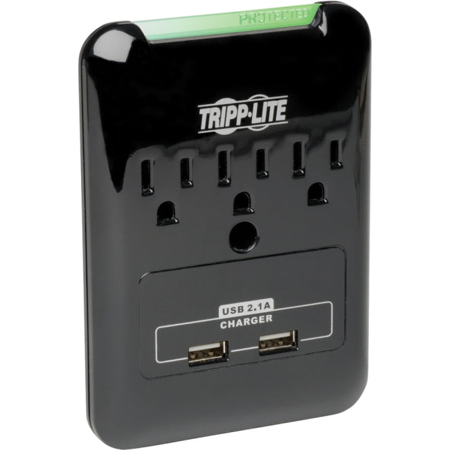 Tripp Lite Surge Protector 3 Outlet Direct Plug-In 2.1