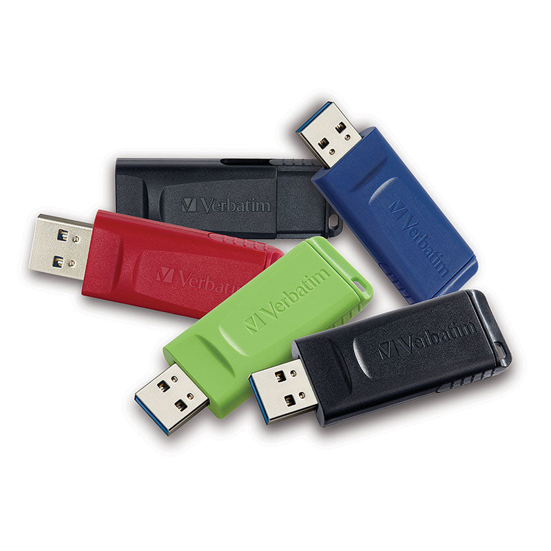Verbatim, 32GB Store 'n' Go, USB 3.0 Flash Drive, 5pk, Assorted