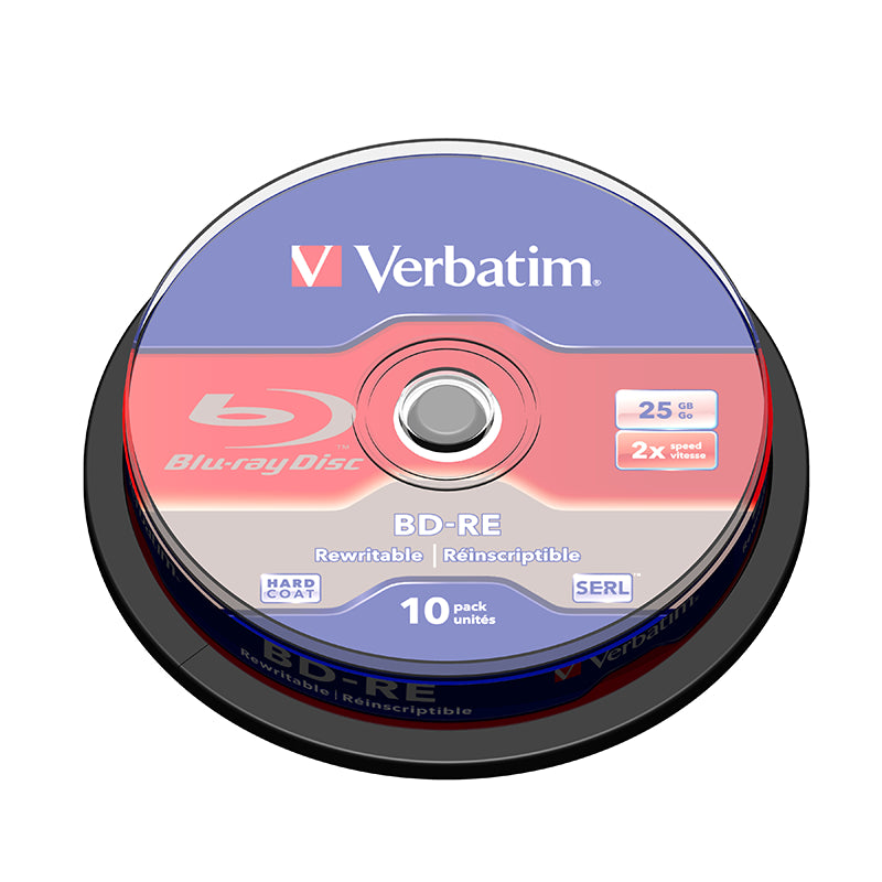 Verbatim BD-RE 43694 25GB 2X Branded 10PK Spindle Box