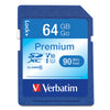Verbatim Premium SDXC Memory Card, 44024, 64GB, 300X, UHS-1, Class 10, TAA
