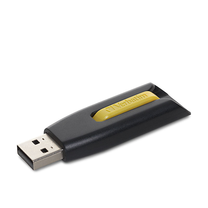 Verbatim Store 'n' Go V3 Flash Drive, 49175, 16GB, USB 3.0, Yellow