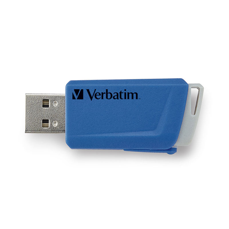 Verbatim, 16GB, Store 'n' Click, USB Flash Drive, 2pk, Blue + Yellow