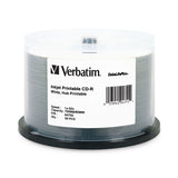 Verbatim CD-R 94755 700MB 52X White Inkjet Printable 50PK
