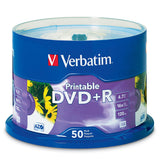 Verbatim DVD+R 95136 4.7GB 16X White Inkjet Printable 50PK