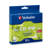 Verbatim CD-RW 95157 700MB 4X-12X High Speed Branded 5PK