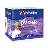 Verbatim DVD+R 96122 4.7GB 16X White Glossy Inkjet 20PK