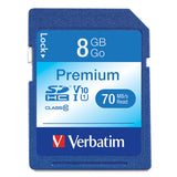 Verbatim Premium SDHC Memory Card, 96318, 8GB, 133X, Class 10, TAA