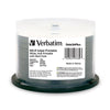 Verbatim BD-R 97339 25GB 16X Hub Printable White Inkjet Printable 50pk Spindle TAA