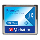 Verbatim Premium CompactFlash Memory Card, 97982, 16GB, 233X, TAA