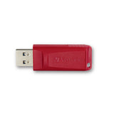 Verbatim Store n Go USB Flash Drive, 98525 128GB, USB 2.0, Red, TAA