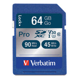 Verbatim Pro SDHC Memory Card, 98670, 64GB, 600X, UHS-1, Class 10, TAA