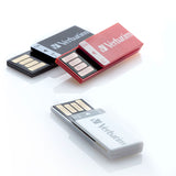 Verbatim Clip-It USB Flash Drive, 98674, 8GB, Black, White, Red, 3PK, MICROBAN