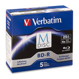 Verbatim M Disc BD-R 98900 25GB 4X Branded Surface 5PK Jewel Case