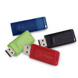 Verbatim Store 'n' Go USB Flash Drive, 99123, 16GB, 4/PK, Blue, Green, Red, Black