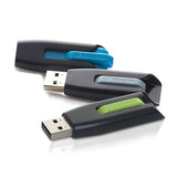 Verbatim Store 'n' Go V3 USB 3.0 Flash Drive, 16GB, 3/pk,  Blue, Green, Gray