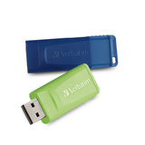 Verbatim Store 'n' Go USB Flash Drive, 99812, 64GB, 2/PK, Blue, Green