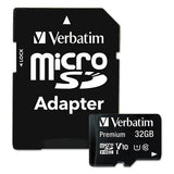 Verbatim Premium microSDHC Memory Card, 99117, With Adapter, 32GB