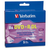 Verbatim DVD+R DL 95311 8.5GB 8X Branded 5PK Jewel